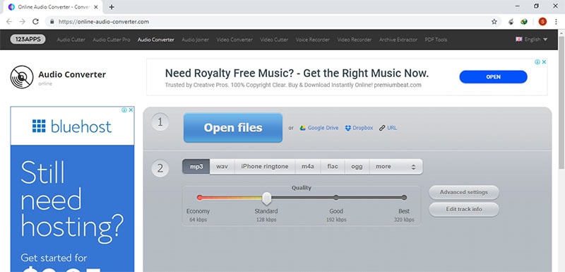 convert FLAC to MP4 online free with Online audio converter
