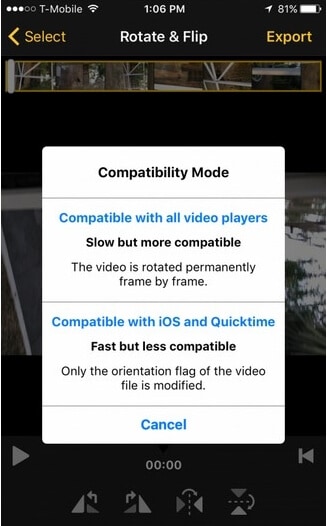 rotate MP4 on iphone step 2