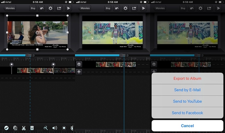 How to Shorten iPhone Video using	Cute Cut step 3
