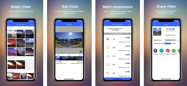 Appli de compression vidéo pour iPhone VidCompress