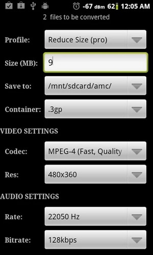 step 2 for how to compress Video for WhatsApp android