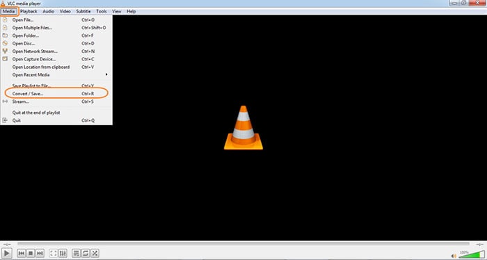 Open VLC Media player to compress video