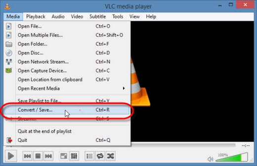 Run your VLC to convert mp4 to wmv