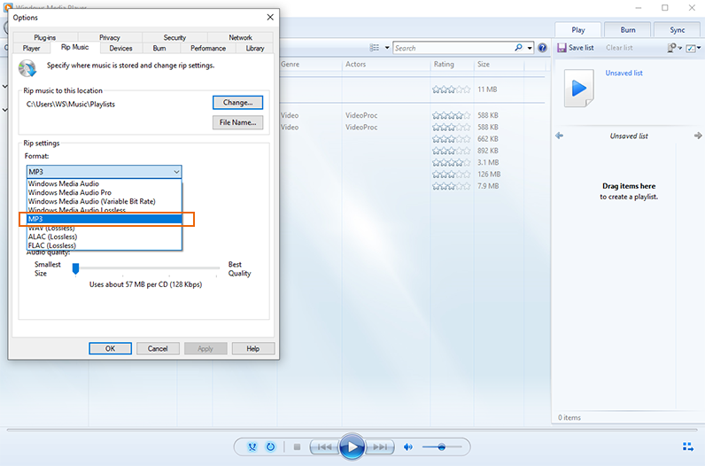 convert mp4 to mp3 in windows media player